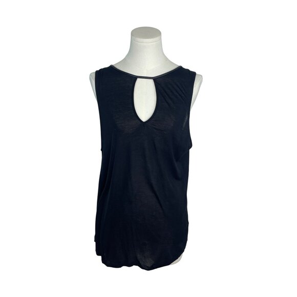 BB Dakota Womens Black Sleeveless Top With Fringe Back and Keyhole Chest Size M - Picture 1 of 8